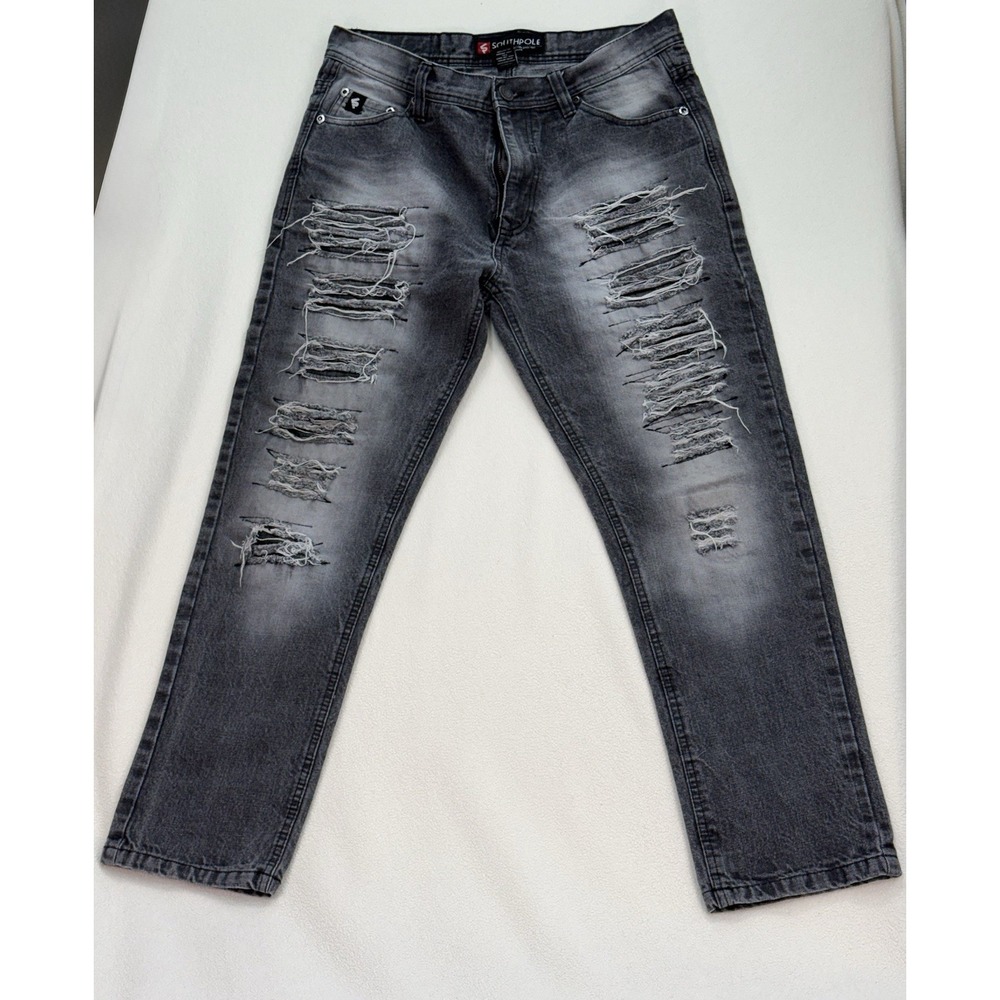 Southpole Jeans Mens 34x30 Black Denim Distressed Y2K Urban Hip Hop